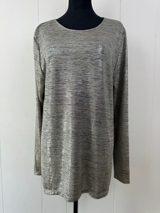 Cruel Denim Tops - Women's Cruel Denim Silvery Shimmery Blouse, Size XL